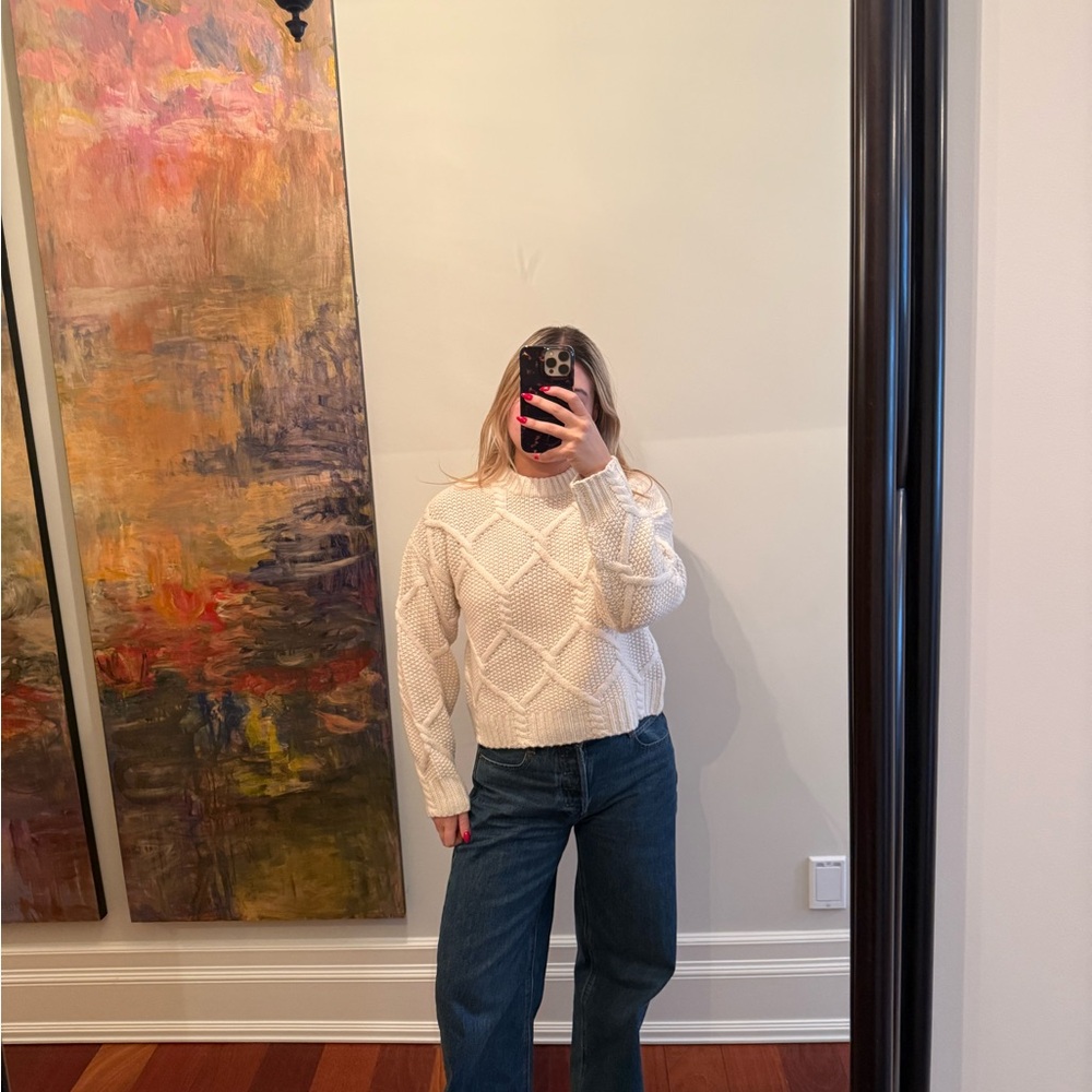 Classic White Crew Neck Sweater